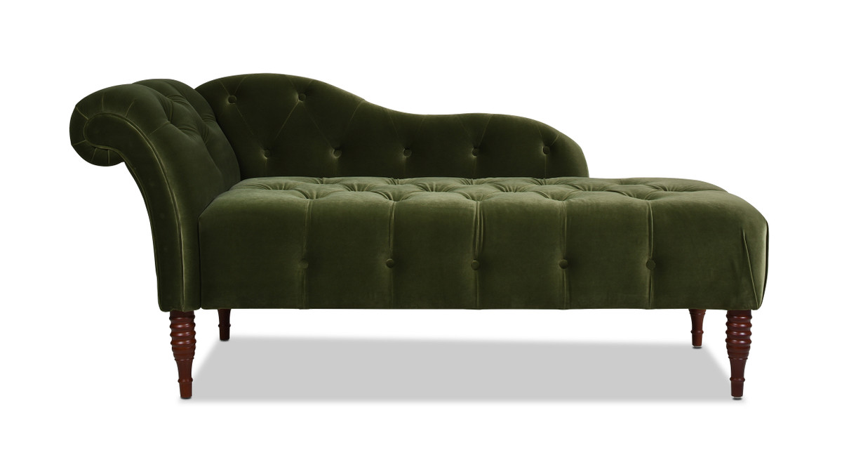 jennifer taylor home Samuel Tufted Chaise Lounge Right Arm Facing Olive Green