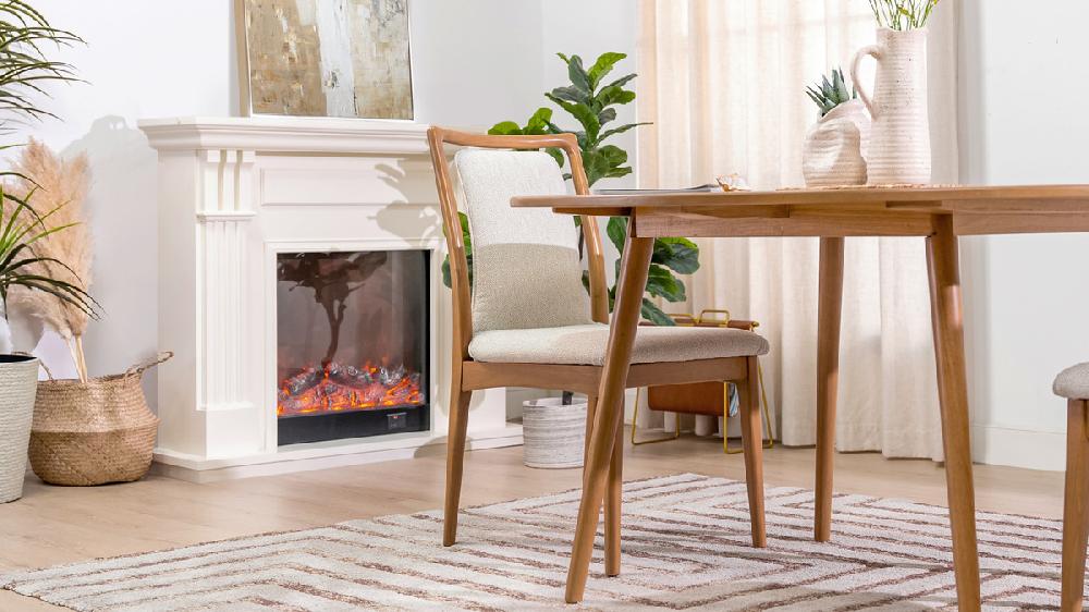 Jennifer Taylor Home Scandi Upholstered Natural Light Brown Wood Dining Chair Set Of 2 White Pepper