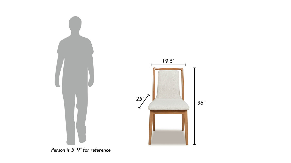 Jennifer Taylor Home Scandi Upholstered Natural Light Brown Wood Dining Chair Set Of 2 White Pepper