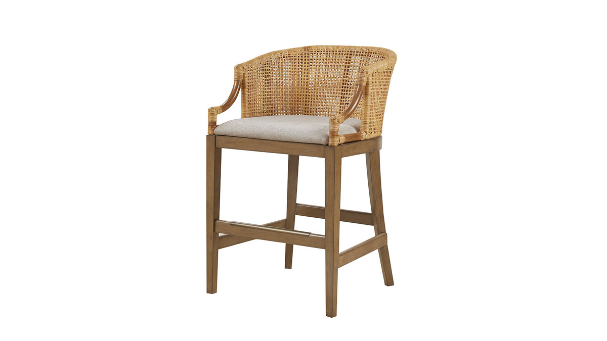 jennifer taylor home Seacliff 25" Barrel-Back Natural Rattan Counter Stool jennifer taylor home Seacliff 25" Barrel-Back Natural Rattan Counter Stool