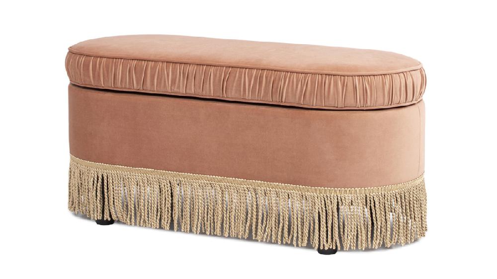 jennifer taylor home Serena 38" Oval Storage Bench Ottoman Peach Orange jennifer taylor home Serena 38" Oval Storage Bench Ottoman Peach Orange