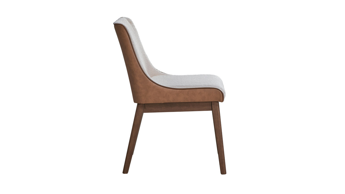 Jennifer Taylor Home Sienna 25" Bouclé And Faux Leather Side Chair Set Of 2