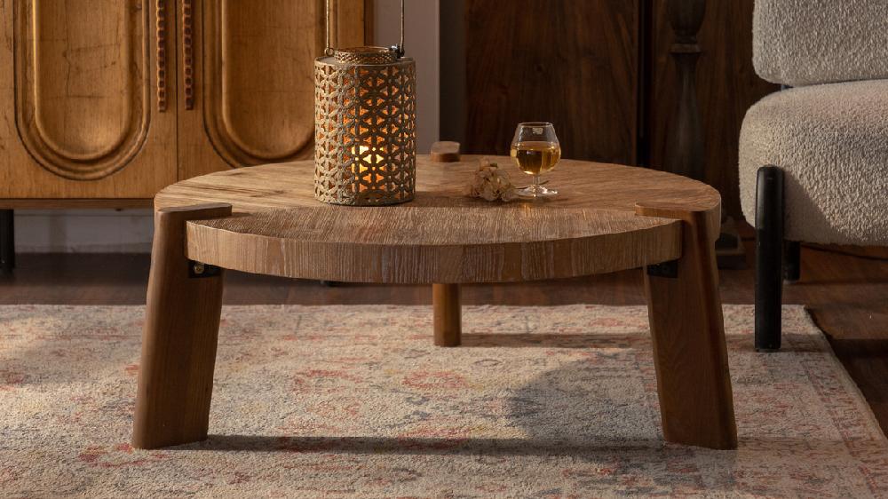 Jennifer Taylor Home Sierra 36" Handcrafted Round Wood Coffee Table