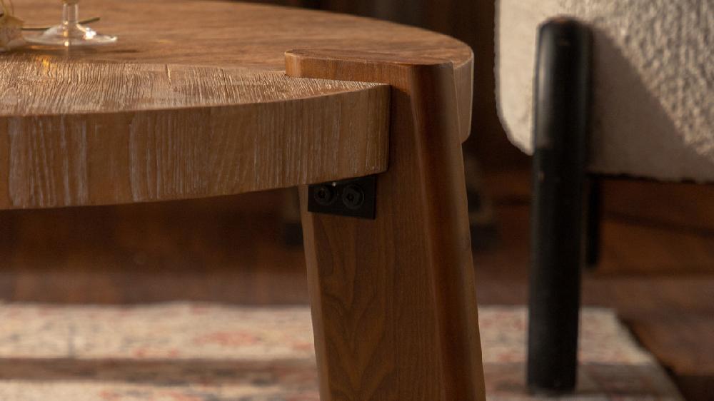 Jennifer Taylor Home Sierra 36" Handcrafted Round Wood Coffee Table