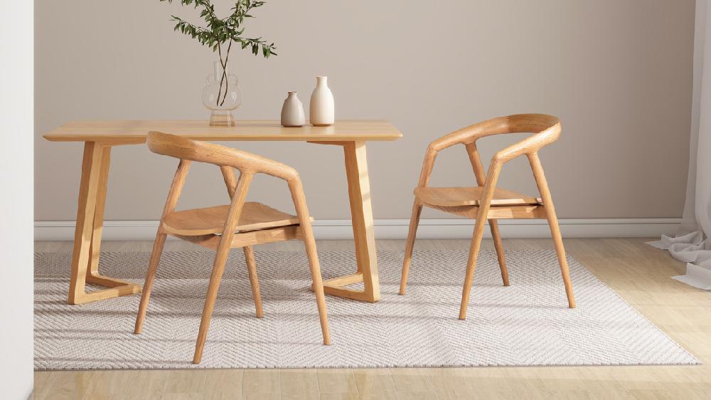 Jennifer Taylor Home Simeon 21" Scandinavian Sculpted Oak Wood Dining Chair Warm Natural Brown