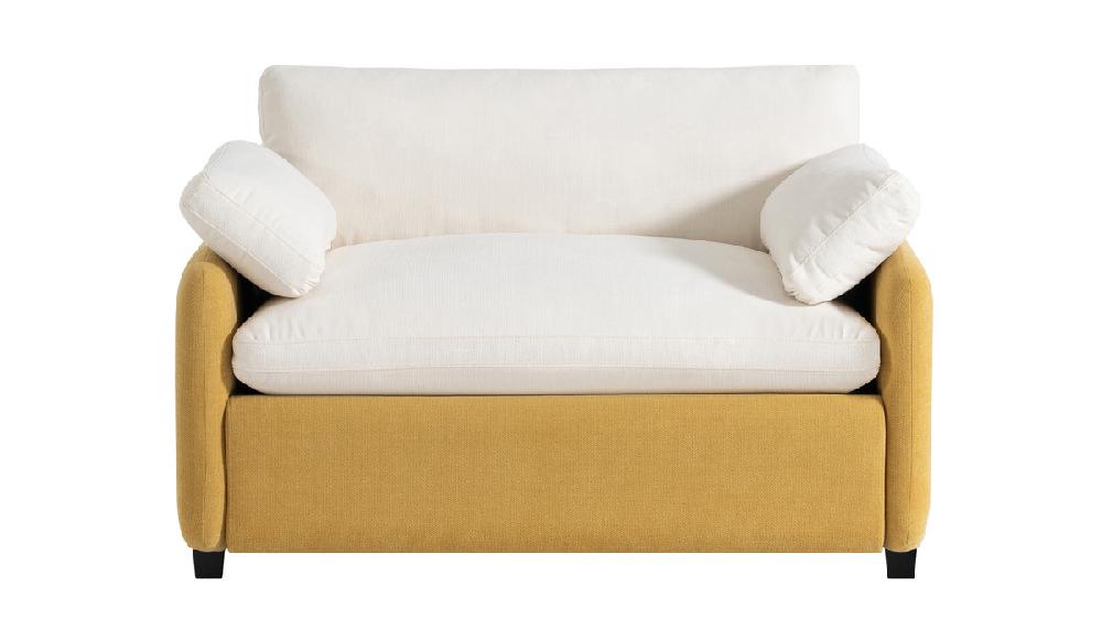 Jennifer Taylor Home Solano 50" Oversized Color-Block Lounge Chair Chenille Yellow