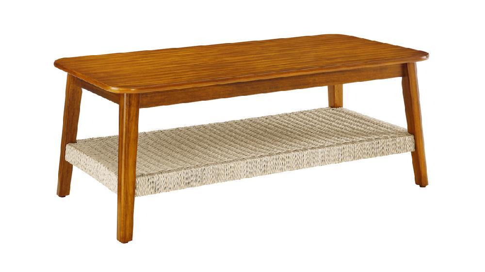 Jennifer Taylor Home Solea 47.25" Coffee Table With Handwoven Rattan Shelf