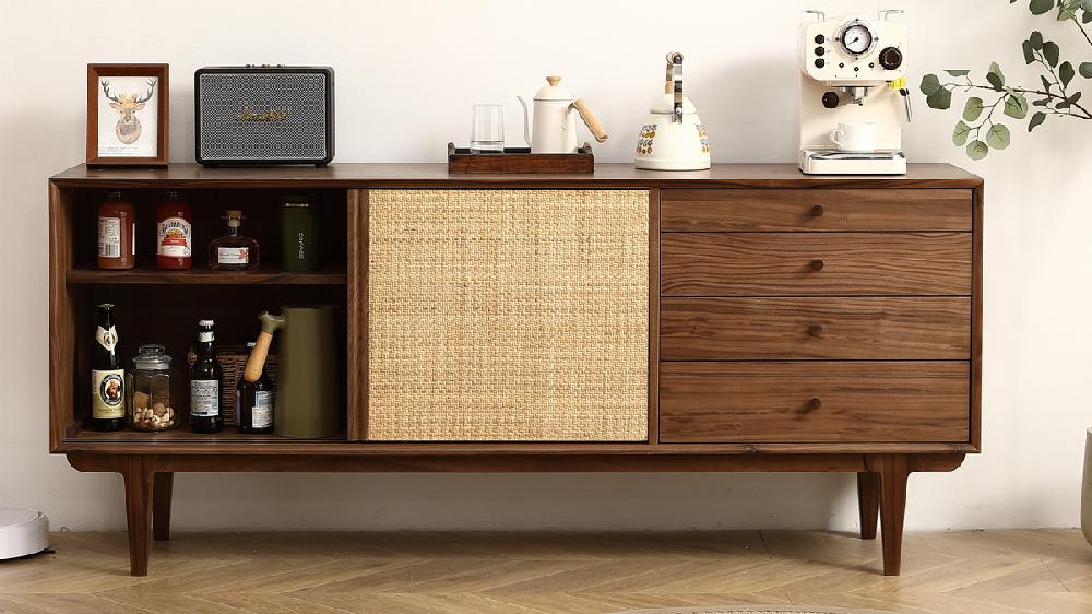 Jennifer Taylor Home Soren 68.9" Sideboard With Rattan Front Black Walnut