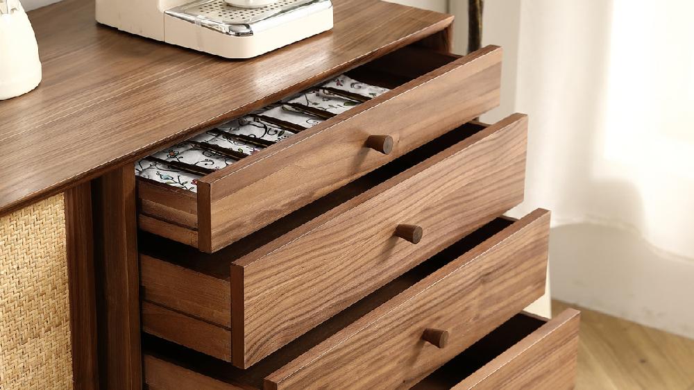 Jennifer Taylor Home Soren 68.9" Sideboard With Rattan Front Black Walnut