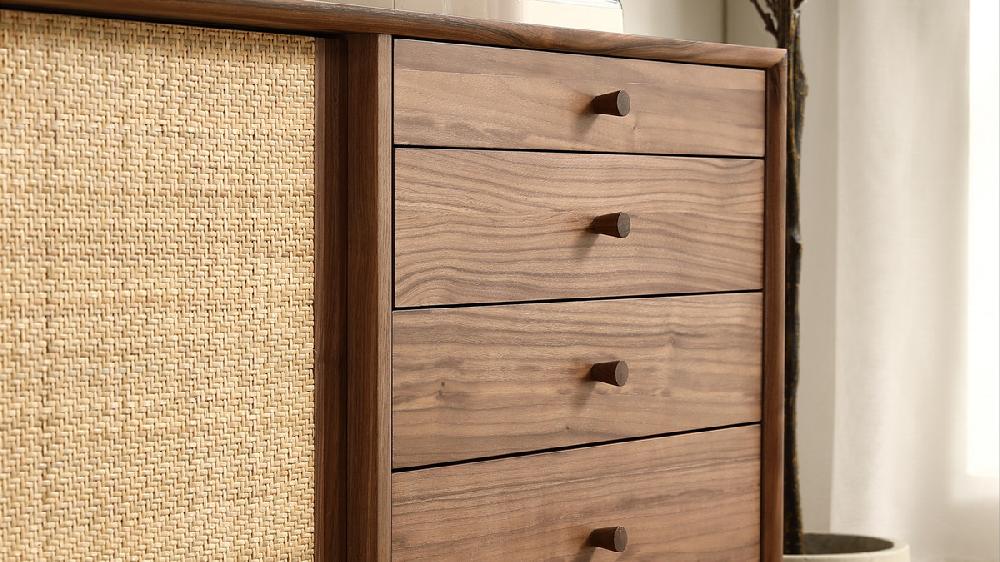 Jennifer Taylor Home Soren 68.9" Sideboard With Rattan Front Black Walnut