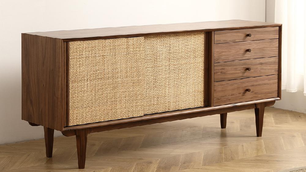 jennifer taylor home Soren 68.9" Sideboard with Rattan Front Black Walnut jennifer taylor home Soren 68.9" Sideboard with Rattan Front Black Walnut