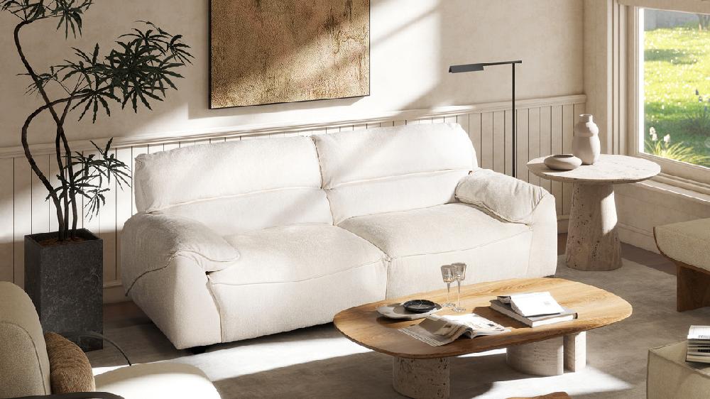 Jennifer Taylor Home Sorrento 90.5" Modular 2-Piece Sofa Crème Off-White