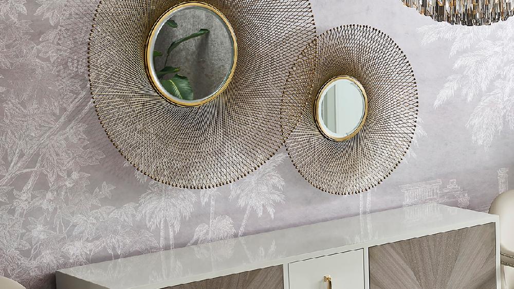 Jennifer Taylor Home Stellar 45" Round Gold Accent Mirror