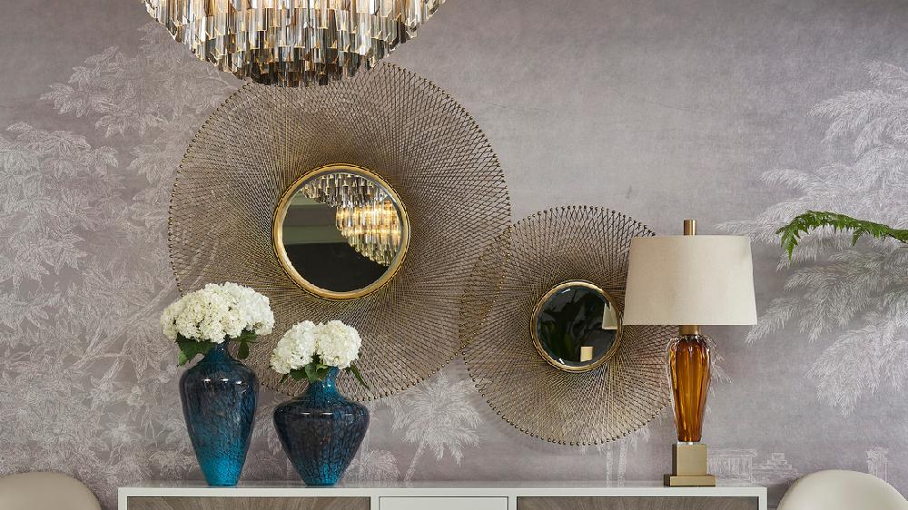 Jennifer Taylor Home Stellar 45" Round Gold Accent Mirror