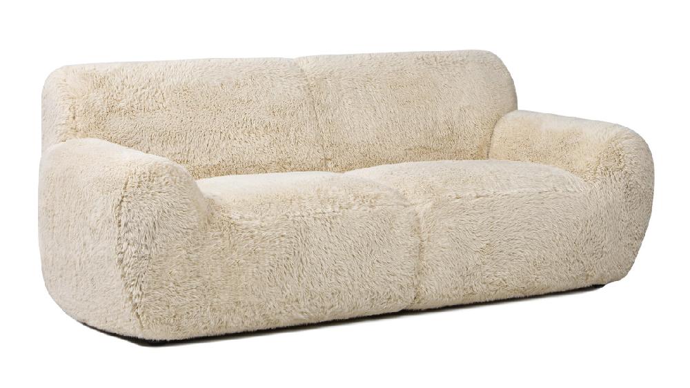 Jennifer Taylor Home Summit 83" Faux Sheepskin Overstuffed Sofa Cream Beige