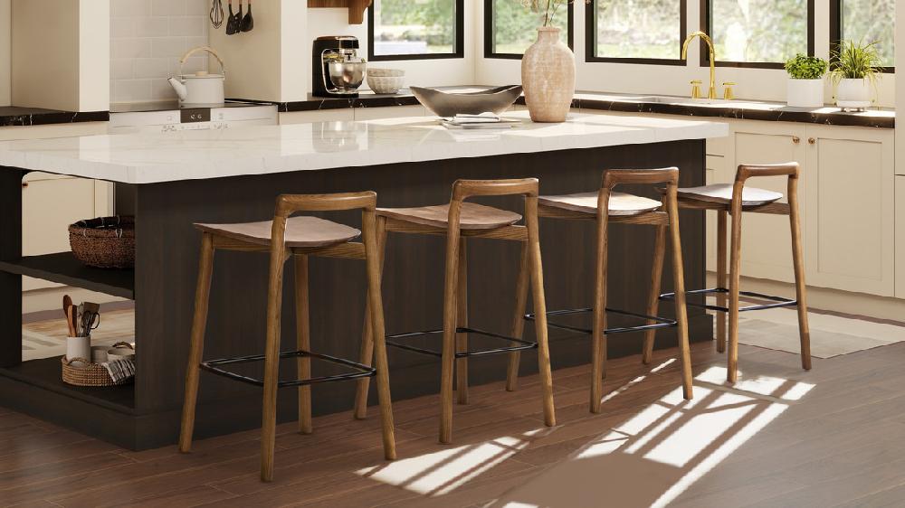 Jennifer Taylor Home Sven 26.5" Modern Minimalist Low Back Wood Counter Stool Dark Brown Walnut