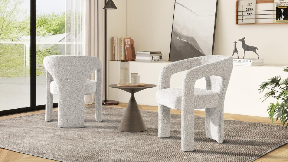 Jennifer Taylor Home Sydney 25" Fully Upholstered Barrel Dining Chair Multi-Greige Beige