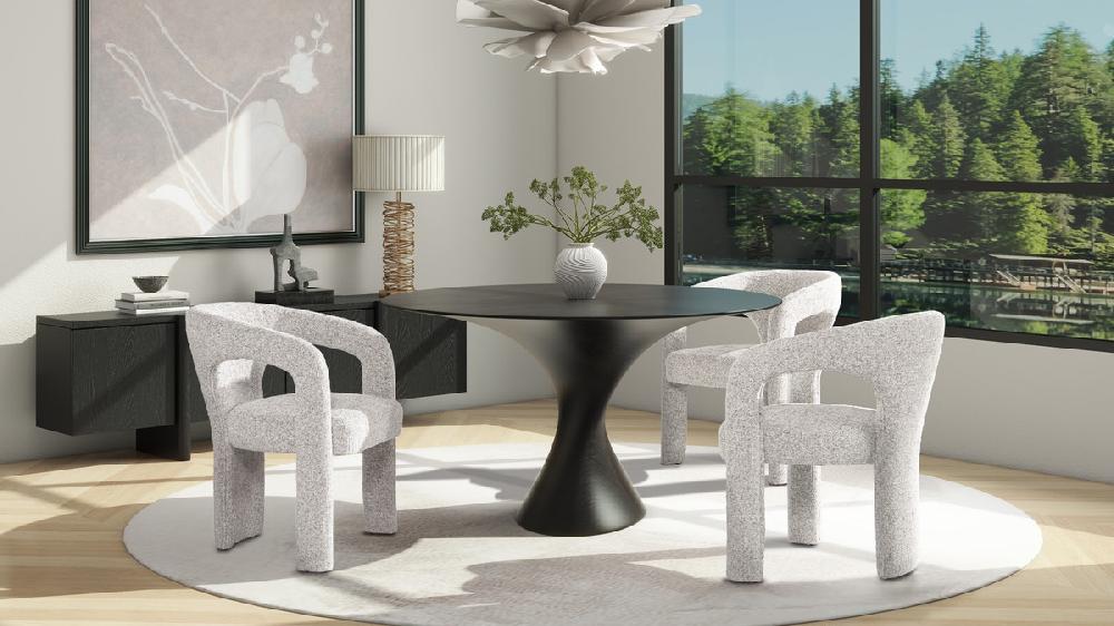 Jennifer Taylor Home Sydney 25" Fully Upholstered Barrel Dining Chair Multi-Greige Beige