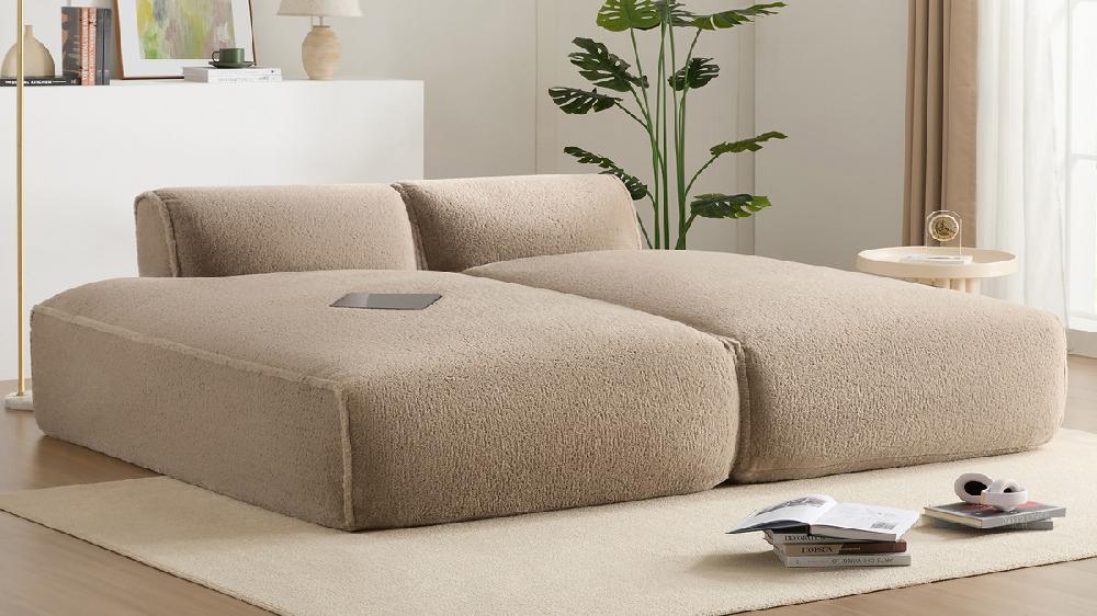 Jennifer Taylor Home Tao Modular Low Profile Sofa-in-a-Box Sectional Sofa Khaki