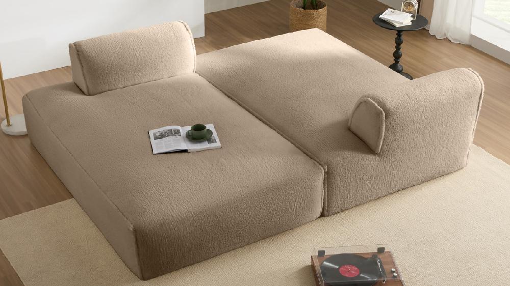 Jennifer Taylor Home Tao Modular Low Profile Sofa-in-a-Box Sectional Sofa Khaki