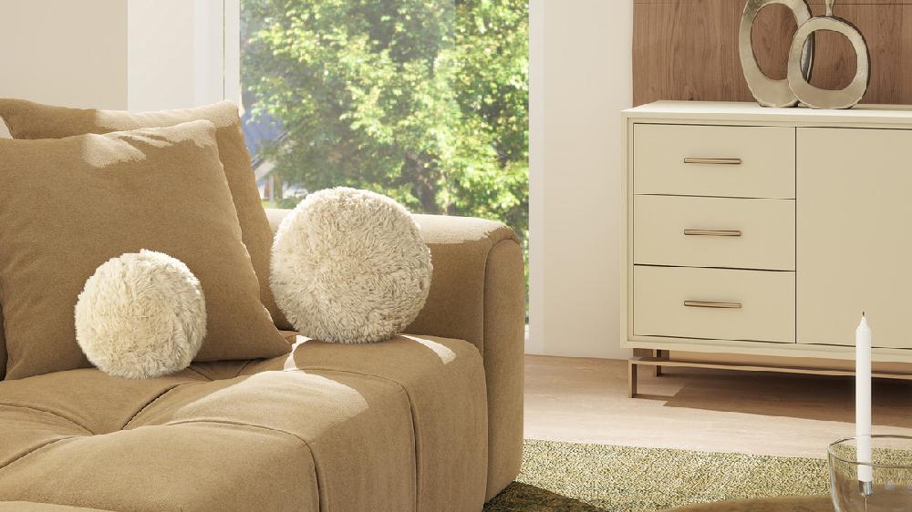 Jennifer Taylor Home Teddy 11" & 9" Round Sphere Accent Ball Throw Pillow Set Of 2 Cream Beige