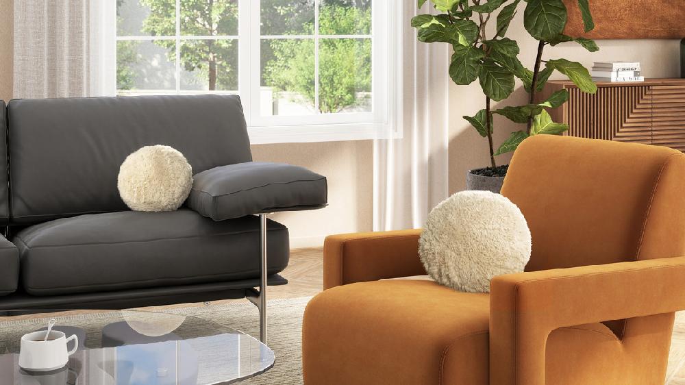 Jennifer Taylor Home Teddy 11" & 9" Round Sphere Accent Ball Throw Pillow Set Of 2 Cream Beige