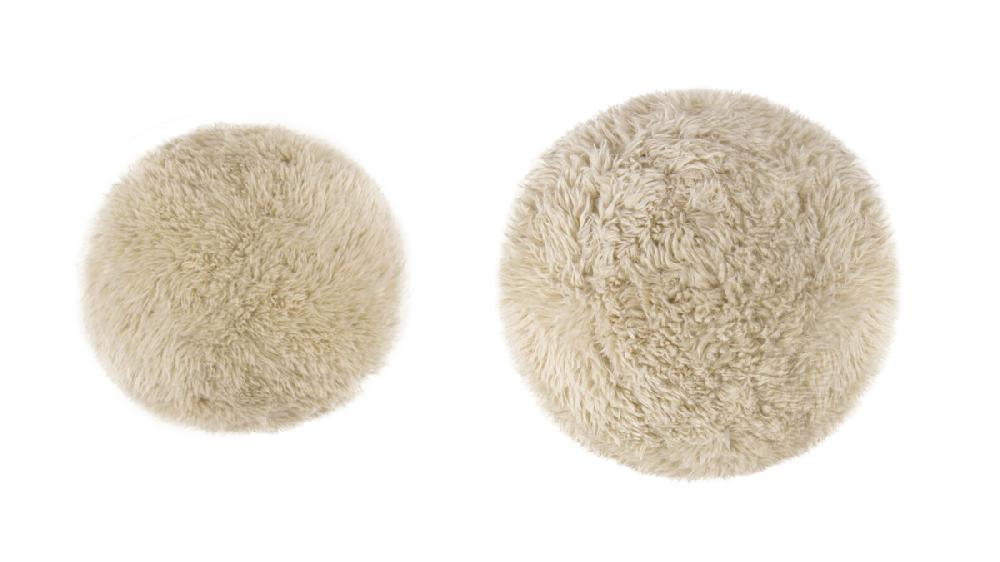 jennifer taylor home Teddy 11" & 9" Round Sphere Accent Ball Throw Pillow Set of 2 Cream Beige