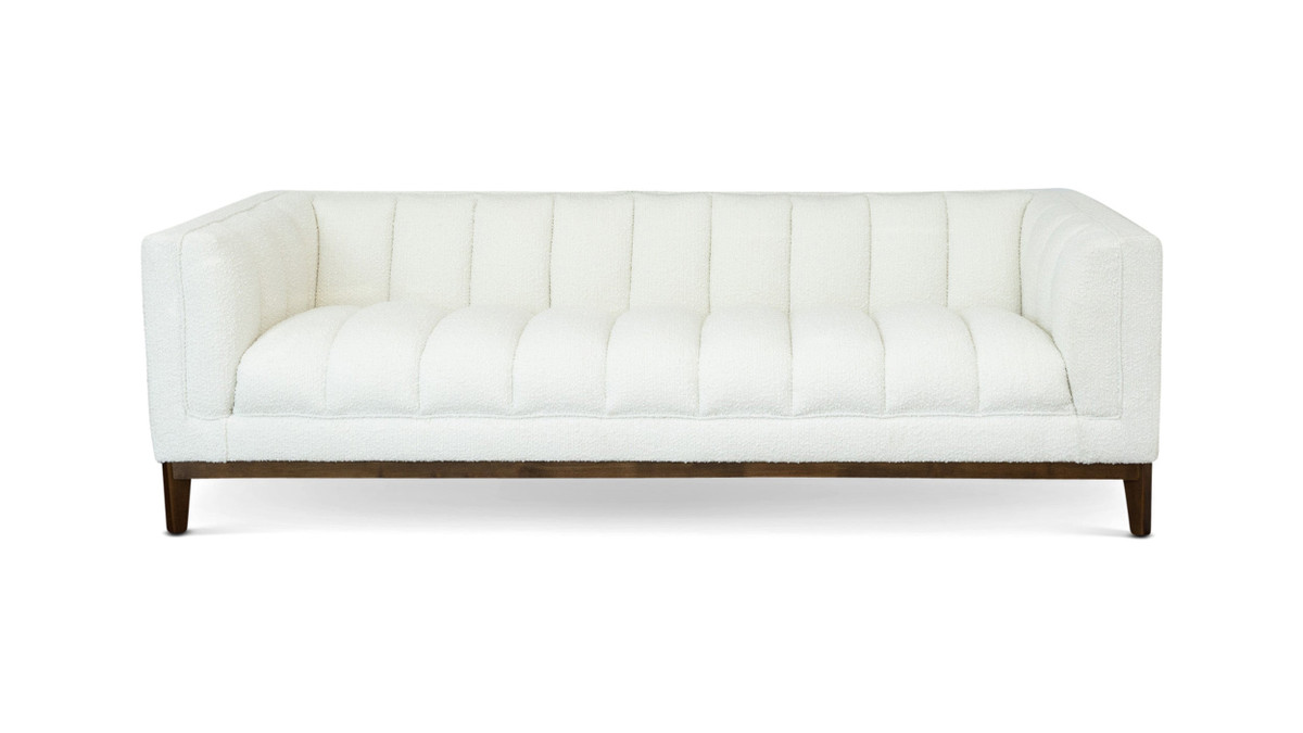 jennifer taylor home Thorne 90.6" Bouclé Upholstered Tuxedo Arm Sofa with Channel Tufting