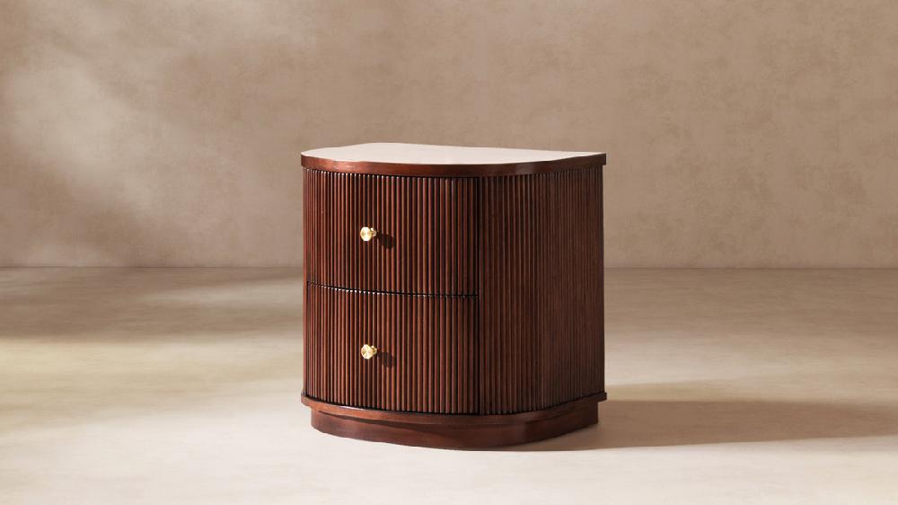 Jennifer Taylor Home Valentine 24" 2-Drawer Storage Side Table Dark Walnut