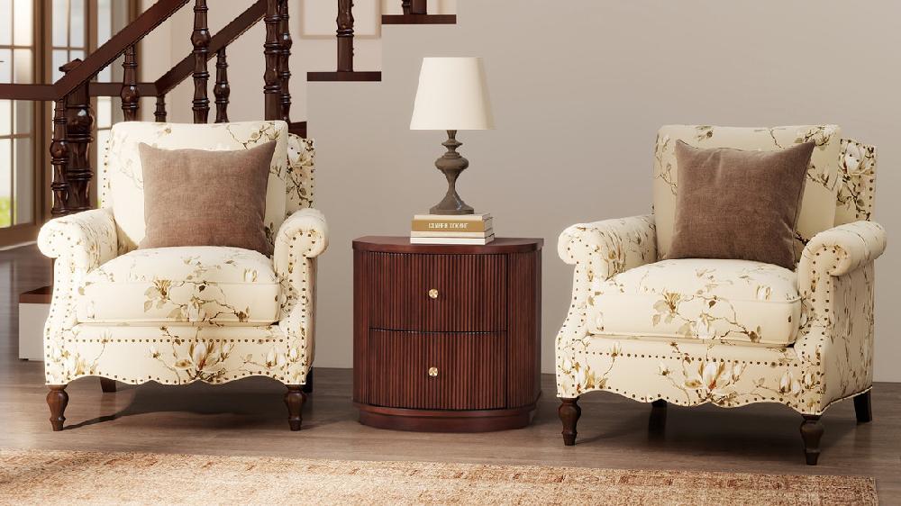 Jennifer Taylor Home Valentine 24" 2-Drawer Storage Side Table Dark Walnut