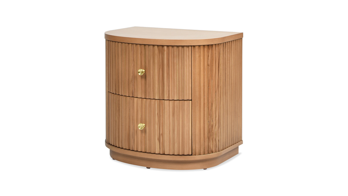 Jennifer Taylor Home Valentine 24" 2-Drawer Storage Side Table Natural Brown