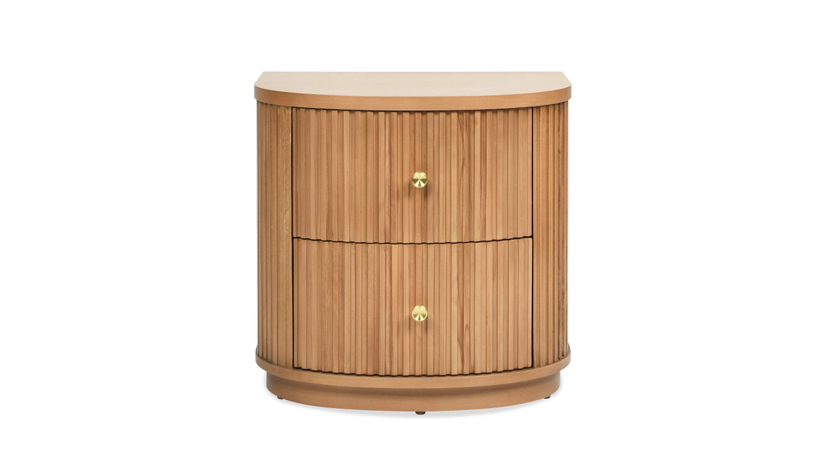 jennifer taylor home Valentine 24" 2-Drawer Storage Side Table Natural Brown