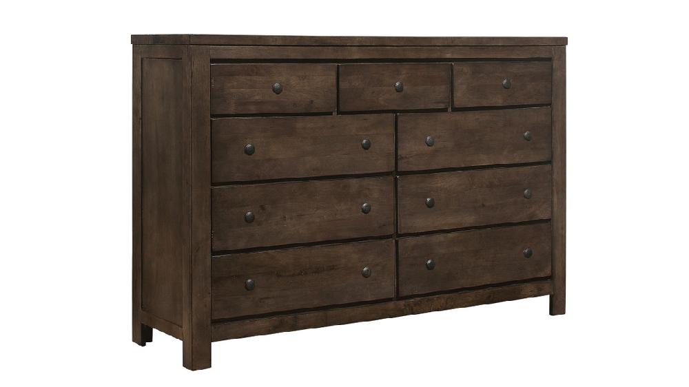 Jennifer Taylor Home Westin 63" 9-Drawer Dresser Rustic Brown Finish