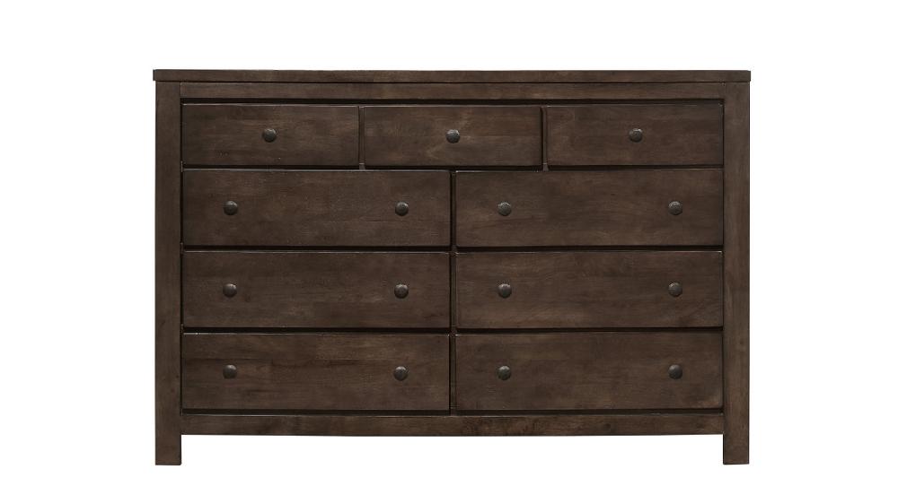 jennifer taylor home Westin 63" 9-Drawer Dresser Rustic Brown Finish