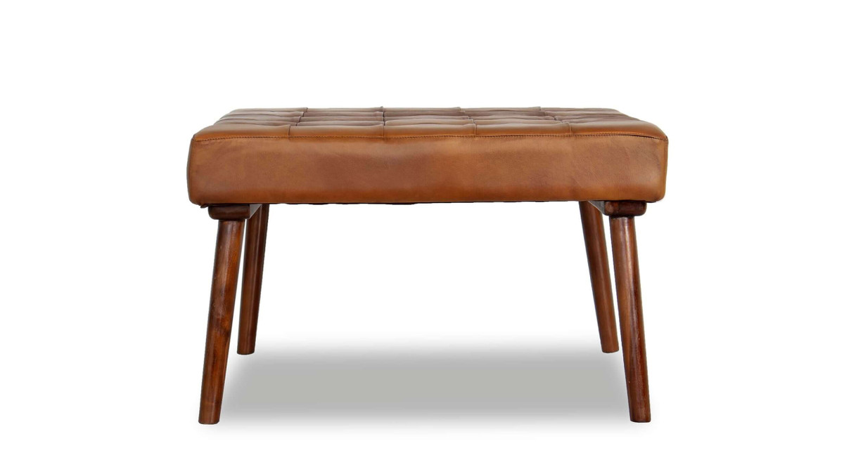 Jennifer Taylor Home Weston 30" Square Leather Ottoman With Tufted Top