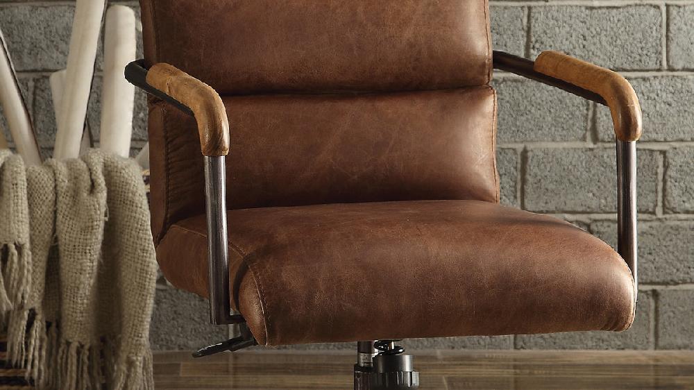 Jennifer Taylor Home Westvale Top Grain Leather Executive Office Chair Brown