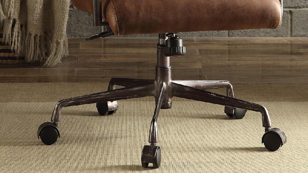 Jennifer Taylor Home Westvale Top Grain Leather Executive Office Chair Brown