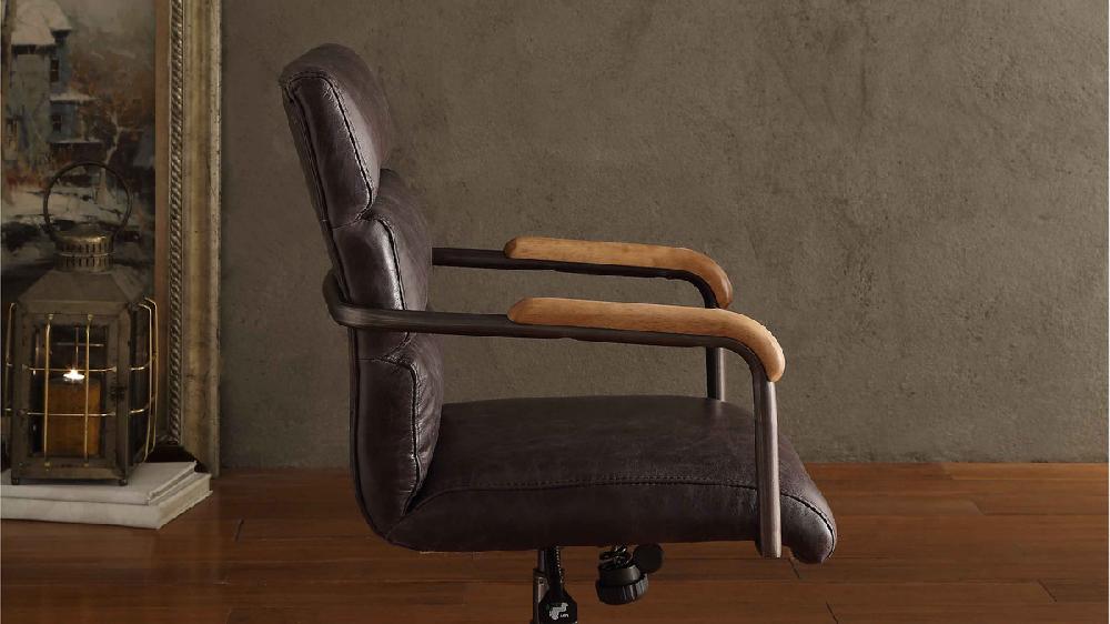 Jennifer Taylor Home Westvale Top Grain Leather Executive Office Chair Slate