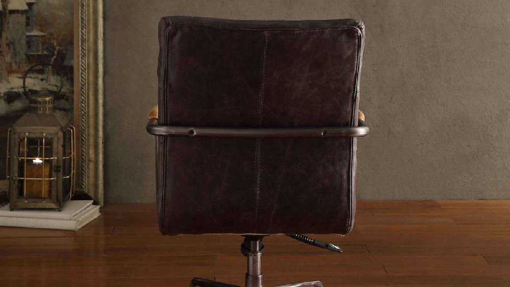 Jennifer Taylor Home Westvale Top Grain Leather Executive Office Chair Slate