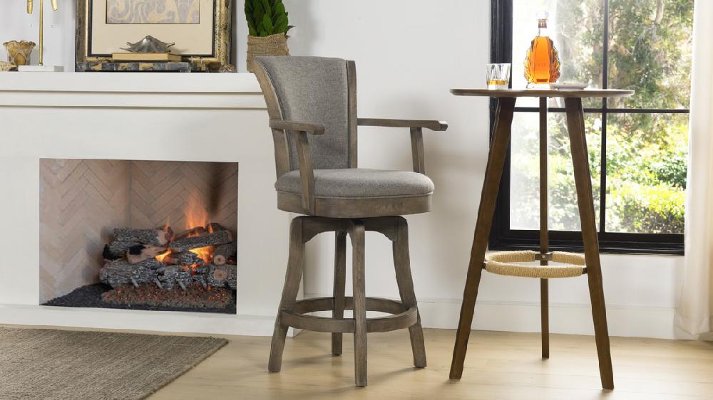 Jennifer Taylor Home Williams 27” Swivel Counter Height Bar Stool Heathered Grey