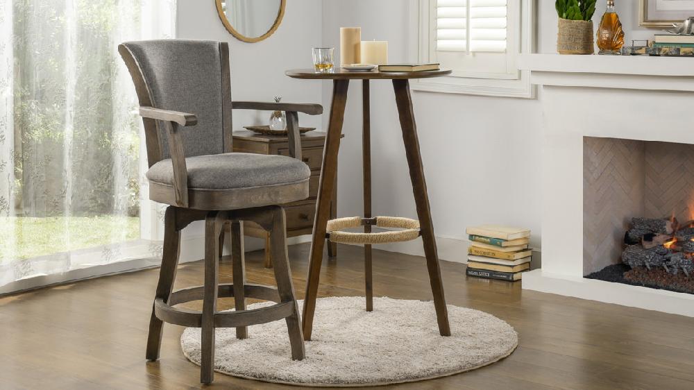 Jennifer Taylor Home Williams 27” Swivel Counter Height Bar Stool Heathered Grey