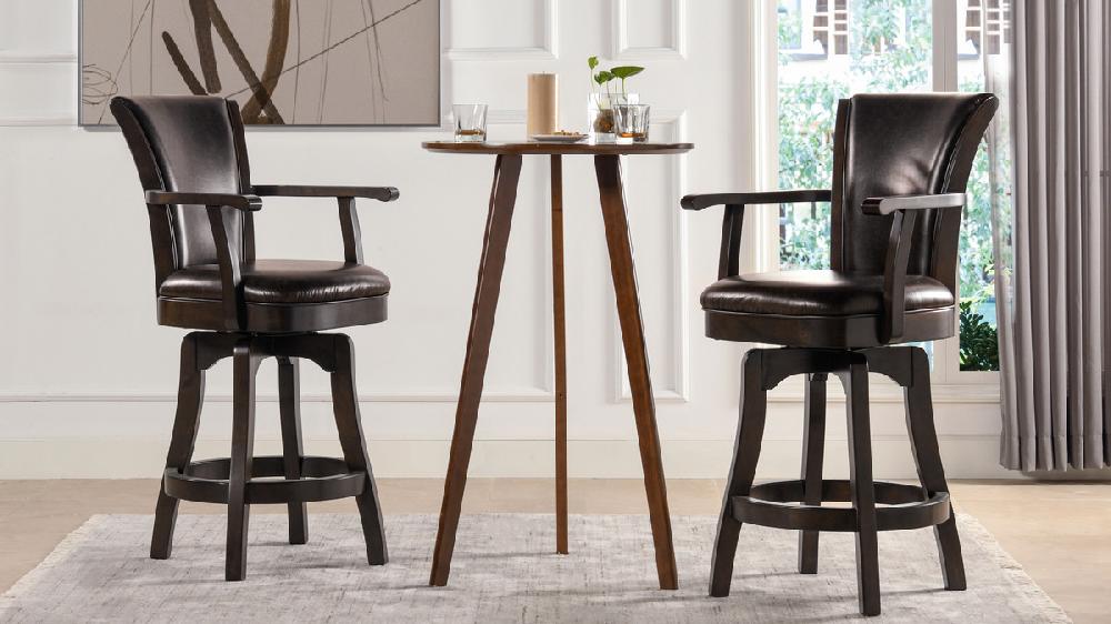 Jennifer Taylor Home Williams 27” Swivel Counter Height Bar Stool Vintage Brown