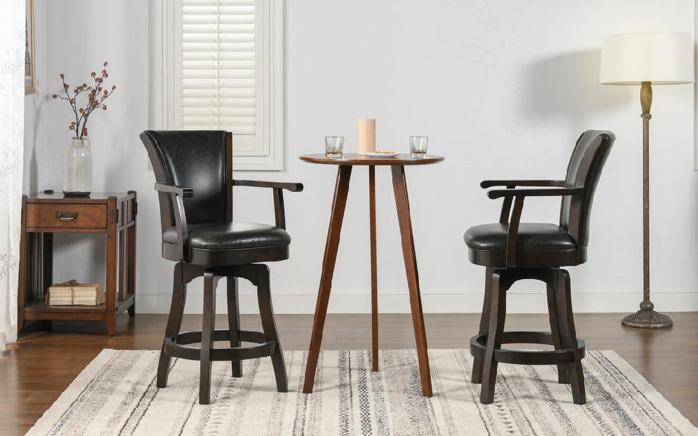 Jennifer Taylor Home Williams 27” Swivel Counter Height Bar Stool Vintage Black Brown