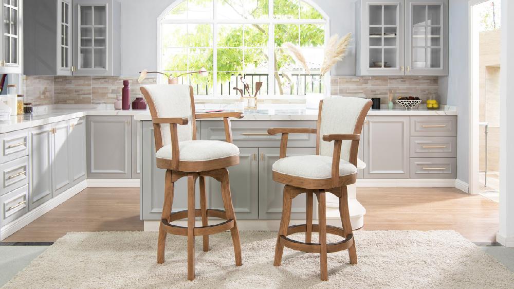 Jennifer Taylor Home Williams 27” Swivel Counter Height Bar Stool White Pepper