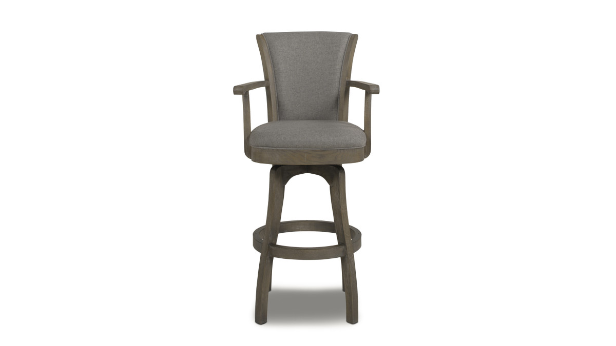 Jennifer Taylor Home Williams 31” Swivel Bar Stool With Armrests Heathered Grey