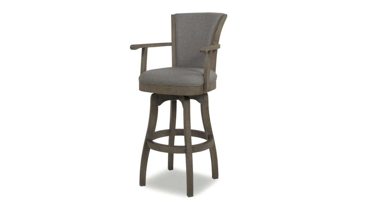 jennifer taylor home Williams 31” Swivel Bar Stool with Armrests Heathered Grey