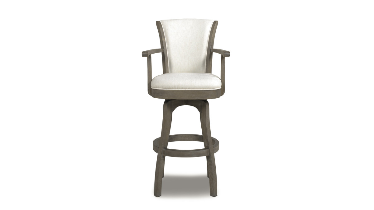 Jennifer Taylor Home Williams 31” Swivel Bar Stool With Armrests Natural White