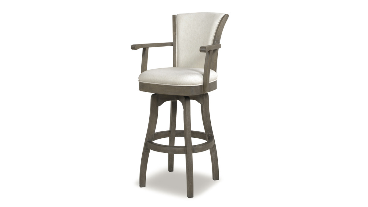 jennifer taylor home Williams 31” Swivel Bar Stool with Armrests Natural White