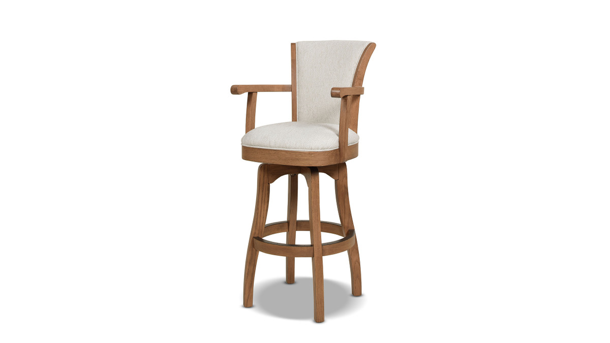 jennifer taylor home Williams 31” Swivel Bar Stool with Armrests White Pepper