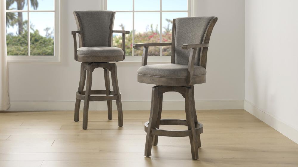 Jennifer Taylor Home Williams Swivel Bar Stool And Counter Stool With Armrests
